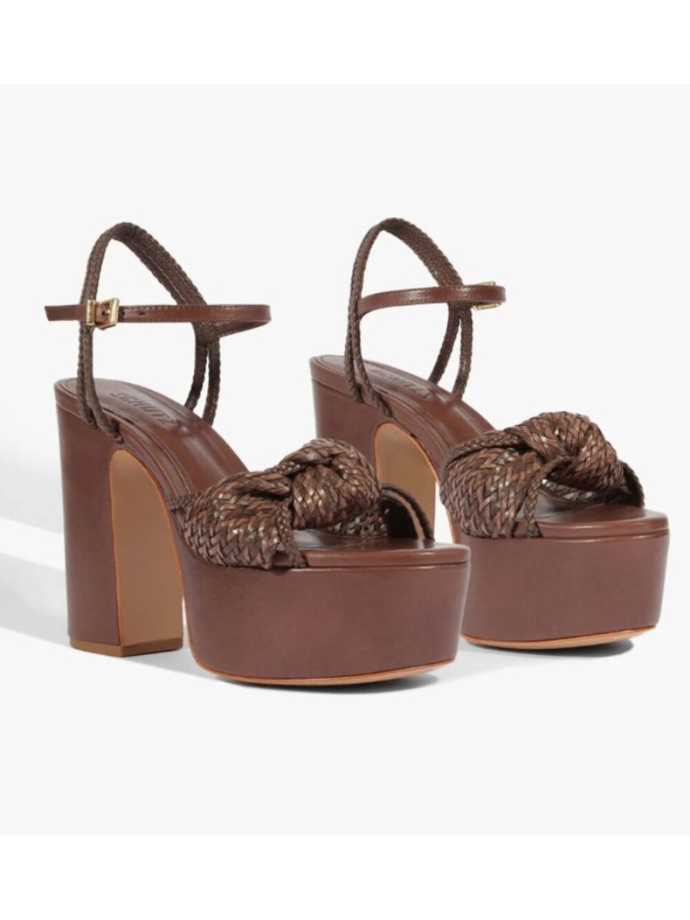 Schutz Kalina Platform Sandals Root Brown Size 11 NWT